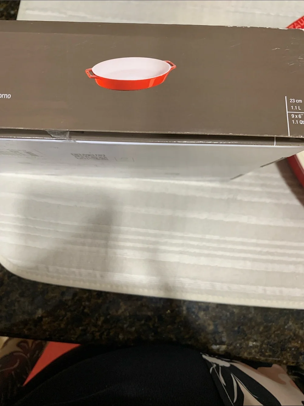 Staub Red Oval Ceramic Casserole with Cream Interior